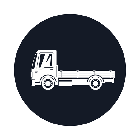Mini Truck without Cargo Icon , Delivery Services, Logistics, Shipping and Freight of Goods, Vector Illustrationのイラスト素材