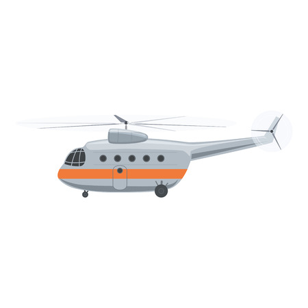 Helicopter Isolated on White Background, Vector Illustrationのイラスト素材