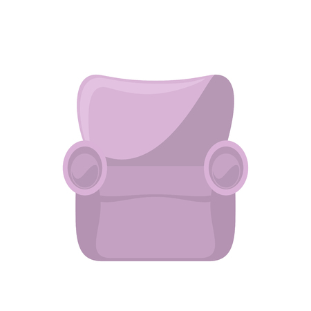 Pink soft cozy armchair isolated on white background, vector illustrationのイラスト素材