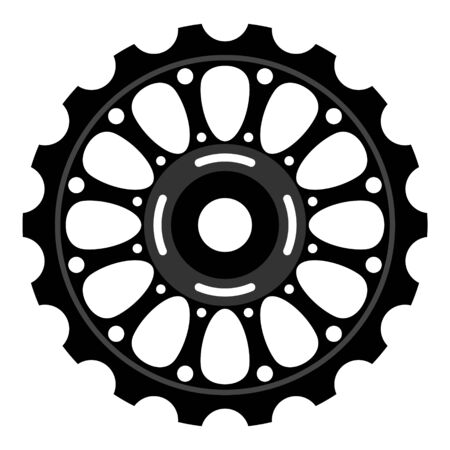 Gear wheel or cog, technology and industry, black and white vector illustrationのイラスト素材