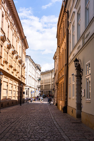 Krakow, Poland - July 09, 2022: streets of the old cityのeditorial素材