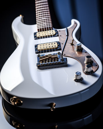 Front side of an electric guitar close-up, generative aiの素材