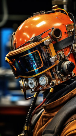 Welding equipment, welder mask close up, generative aiの素材