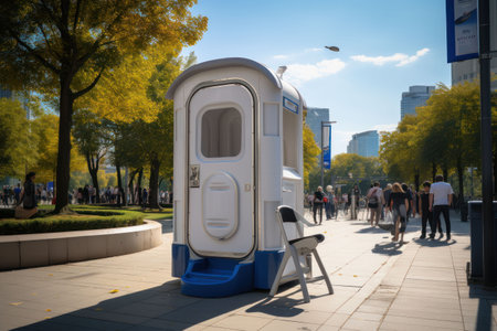 Freestanding street toilet , urban planningの素材