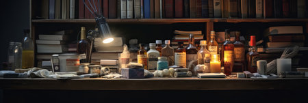 Drug library, repository of various medicationsの素材