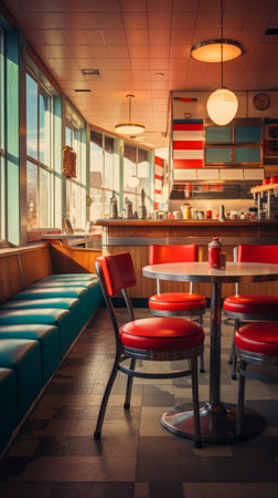 Classic American retro cafe, 50-60sの素材