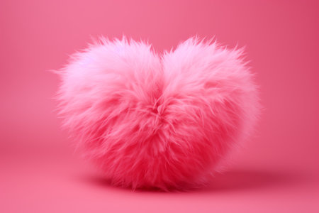Soft fluffy red heart, Valentine's Day concept or fluffy pillowの素材