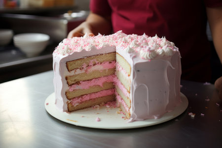 Delicious sweet layered cake close-upの素材