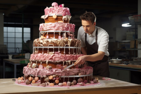 Delicious sweet layered cake close-upの素材