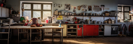 Empty school or university kitchenの素材