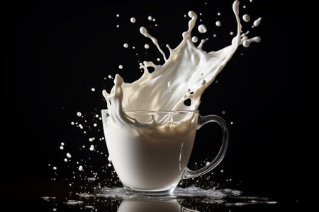 Splash of milk in a cupの素材