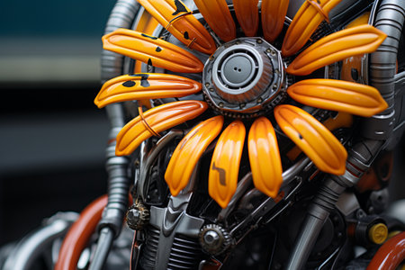 A masquerade with masks and bright flowersの素材