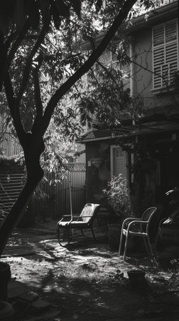 Backyard of a country houseの素材