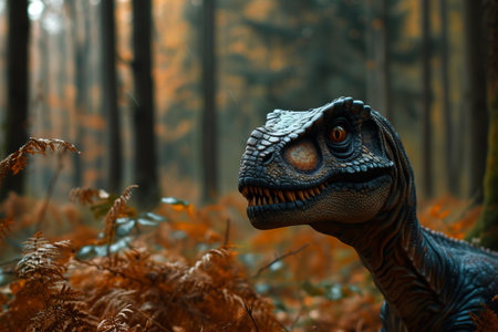 Dinosaur in an ancient forestの素材