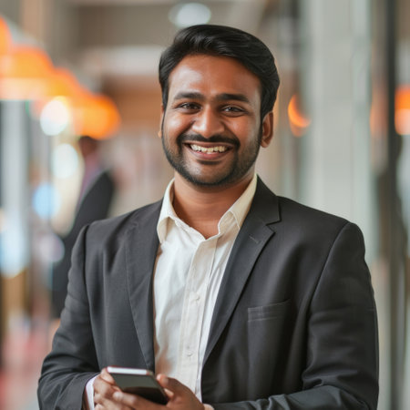 Smiling active Hindu business manの素材