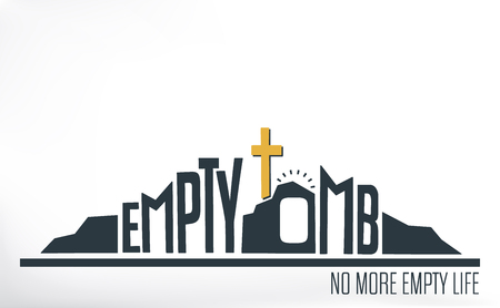 Empty Tomb - No More Empty Life Concept on White Backgroundのイラスト素材