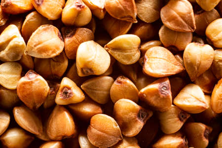 Buckwheat. Macro photography of buckwheat texture.