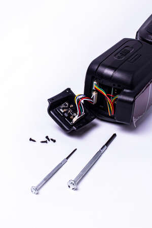 repair of the camera's external camera flash. camera service center.
