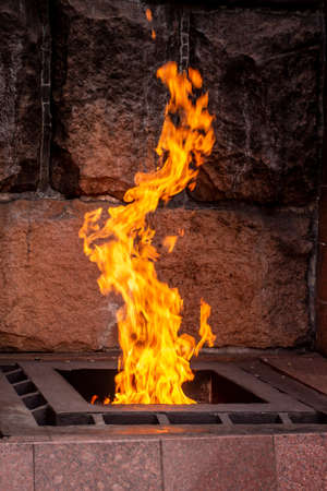 eternal flame, monument close-up. in memory of the fallen soldiers in the Second World Warの写真素材