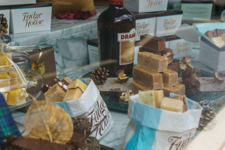 Fudge behind window at scottish store