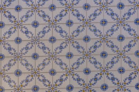 Traditional ornate portuguese decorative tiles azulejos