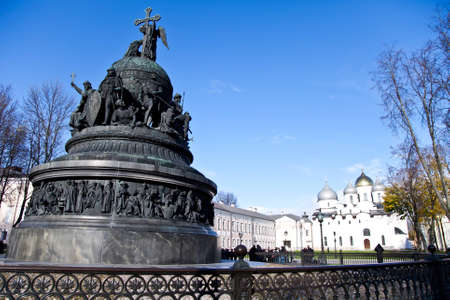Monument Millenium Russia in Novgorod the Greatの写真素材