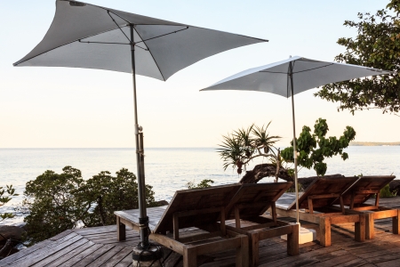 Relaxing beside the sea at Koh Krude, Thailand の写真素材