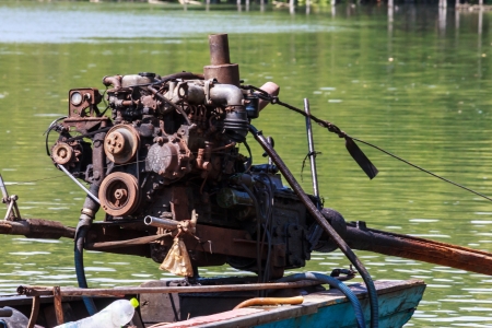 The old diesel engine use for Long-tailed boat, at Trad Province Thailand の写真素材
