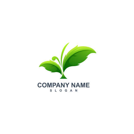 leaf logo greenのイラスト素材