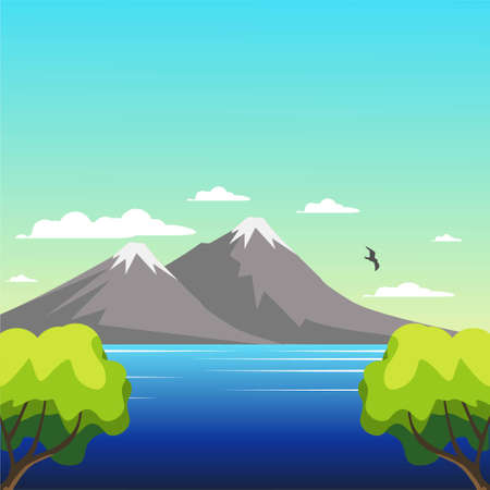 ocean view backgroundのイラスト素材