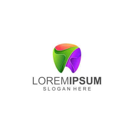 dental logo color illustrationのイラスト素材