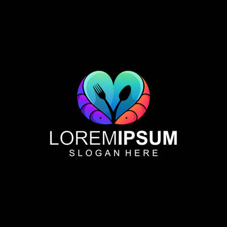 food logo illustrationのイラスト素材