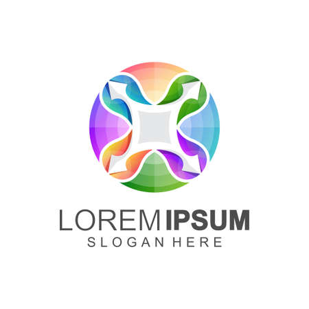 logo color full icon vector illustrationのイラスト素材