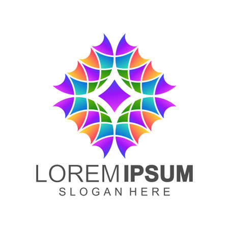 color full logo vector illustrationのイラスト素材