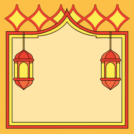 Festive frame with lanternsのイラスト素材