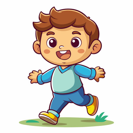 Happy kid runningのイラスト素材