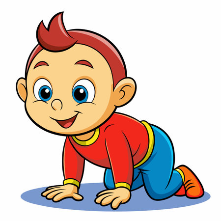 Crawling babyのイラスト素材