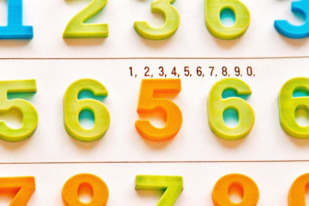 Colorful plastic number learning toy.の素材