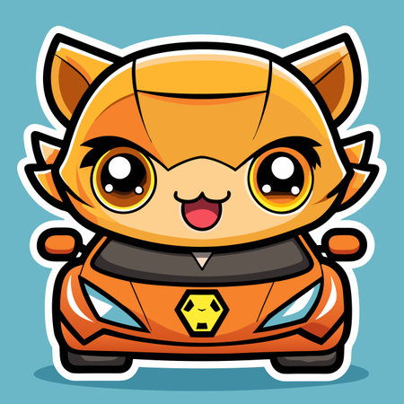 Cute car-like characterのイラスト素材