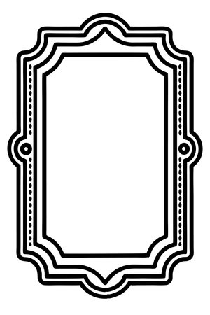 Ornate frame design. Retro label shape. Elegant border with clean, geometric linesのイラスト素材
