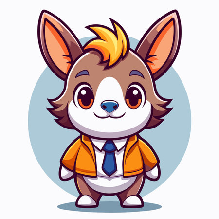 Cartoon puppy in suitのイラスト素材
