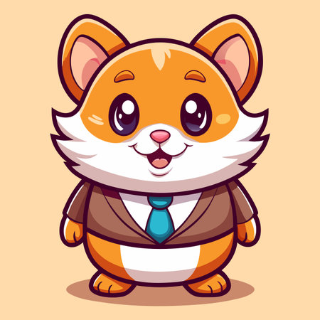 Hamster in suit! Cartoon illustration. Cute, professionalのイラスト素材