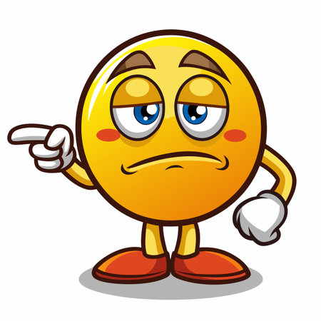 Unimpressed emoji pointing leftのイラスト素材