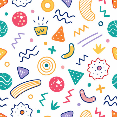 Vibrant, playful geometric patternの素材