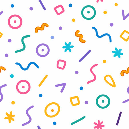 Colorful, abstract shapes patternの素材