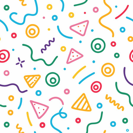 Vibrant abstract pattern with playful shapesの素材