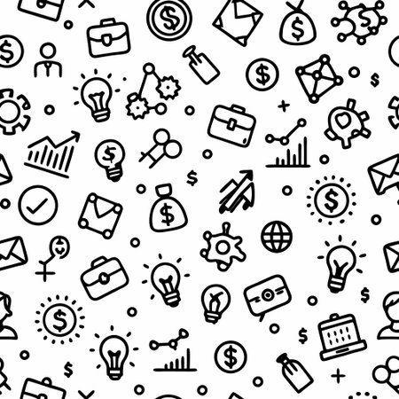 Business and finance seamless pattern (3)の素材
