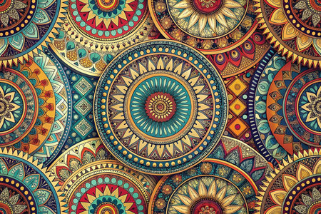 Colorful Mandala Pattern Background Designの素材