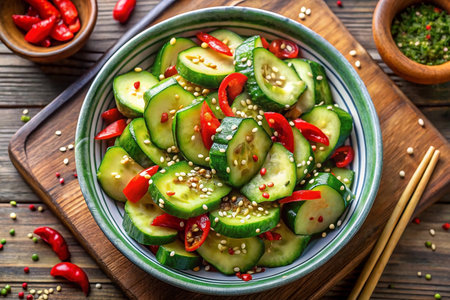 Fresh cucumber salad with chili peppers (1)の素材