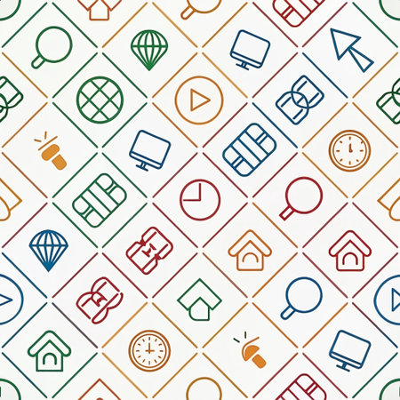 Abstract pattern of digital iconsの素材